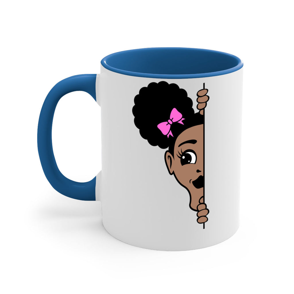 afro puffs girl peekaboo 83#- Black women - Girls-Mug / Coffee Cup