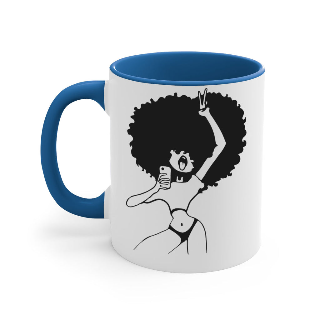 afro woman taking selfie 66#- Black women - Girls-Mug / Coffee Cup