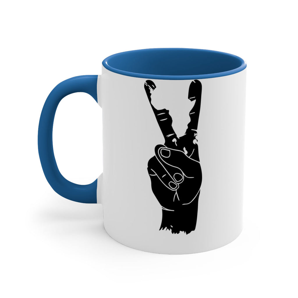 peace hand with africa- black words - phrases-Mug / Coffee Cup