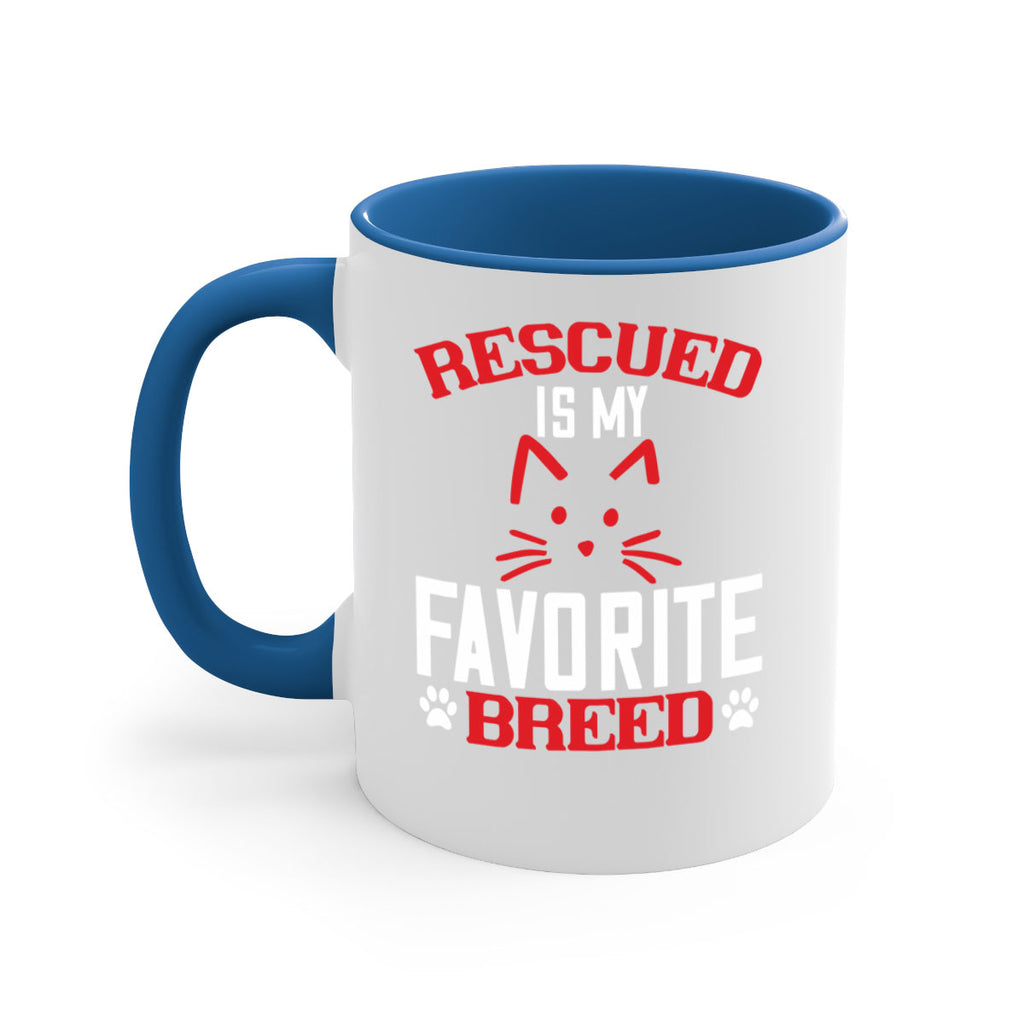 rescued is my favorite breed Style 114#- cat-Mug / Coffee Cup