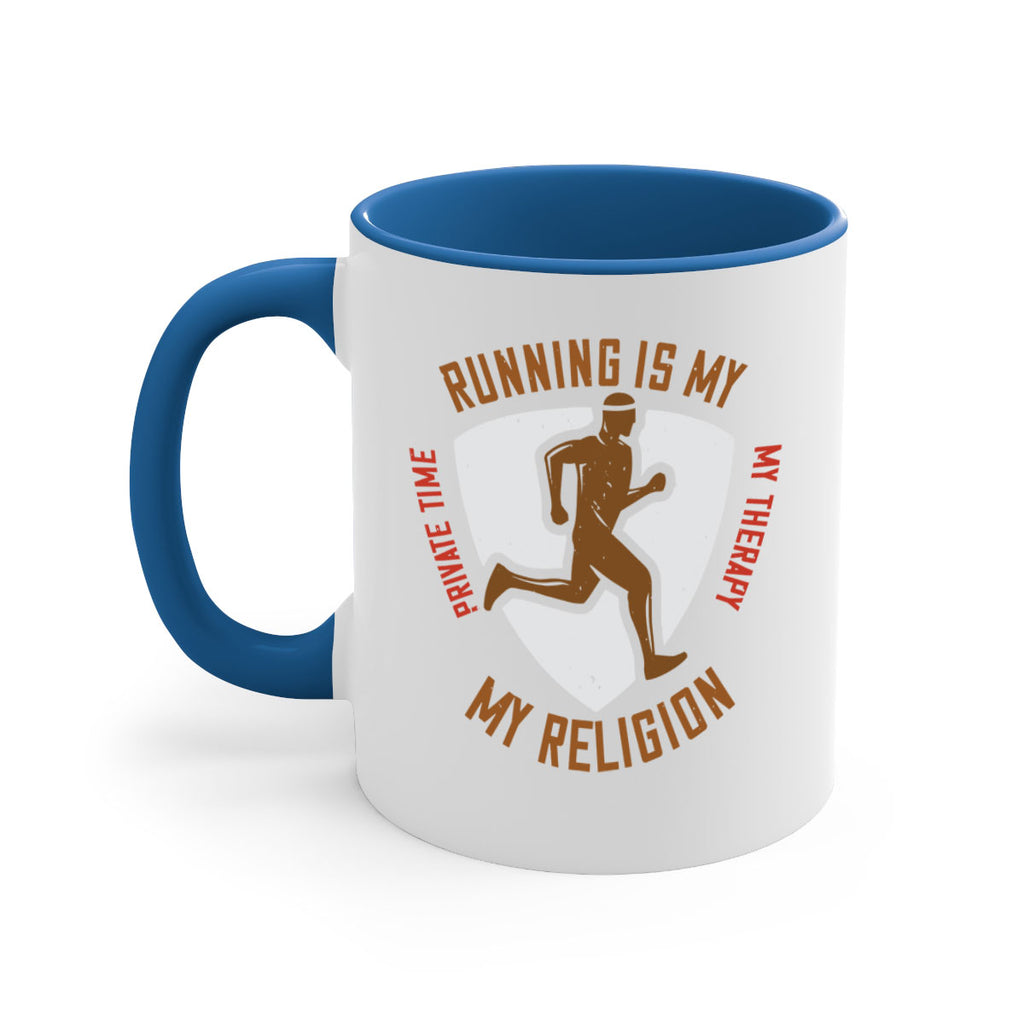 running is my private time my therapy my religion 21#- running-Mug / Coffee Cup