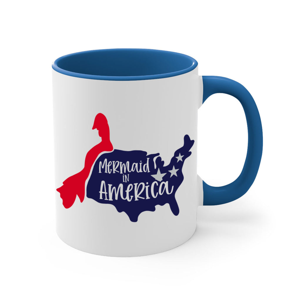 Mermaid In America Style 167#- 4th Of July-Mug / Coffee Cup