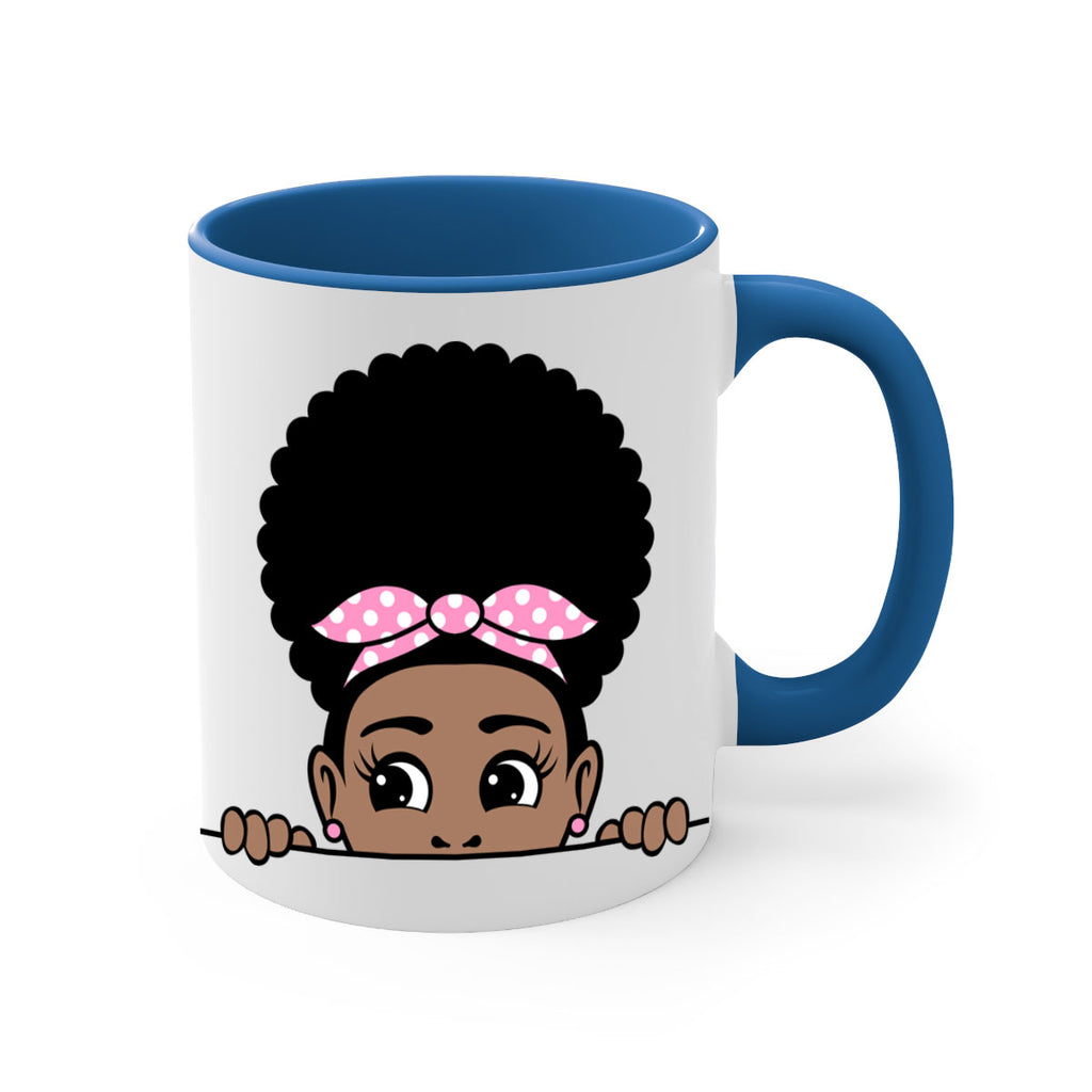 afro puff bandana girl peekaboo 85#- Black women - Girls-Mug / Coffee Cup