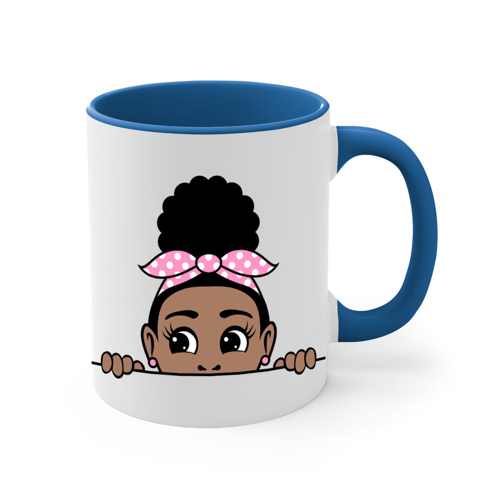 afro puff bandana girl peekaboo 86#- Black women - Girls-Mug / Coffee Cup