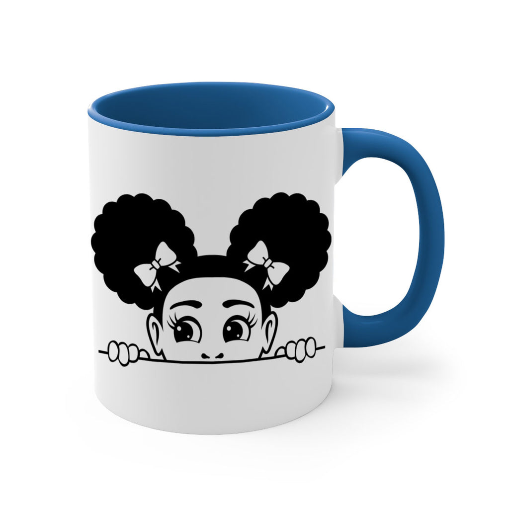 afro puffs girl peekaboo 80#- Black women - Girls-Mug / Coffee Cup