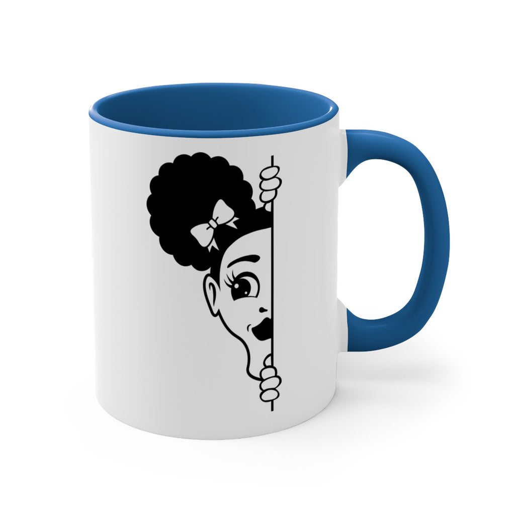 afro puffs girl peekaboo 82#- Black women - Girls-Mug / Coffee Cup