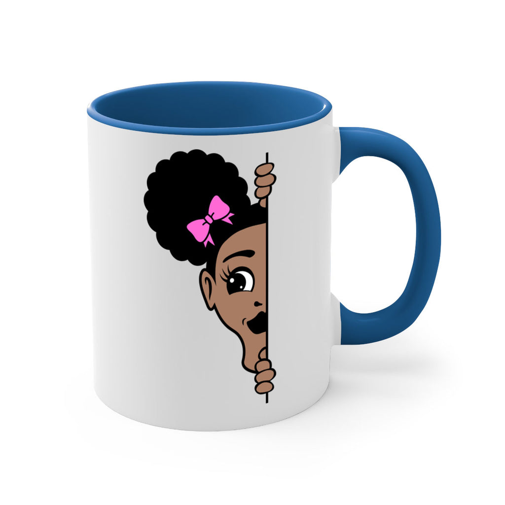 afro puffs girl peekaboo 83#- Black women - Girls-Mug / Coffee Cup