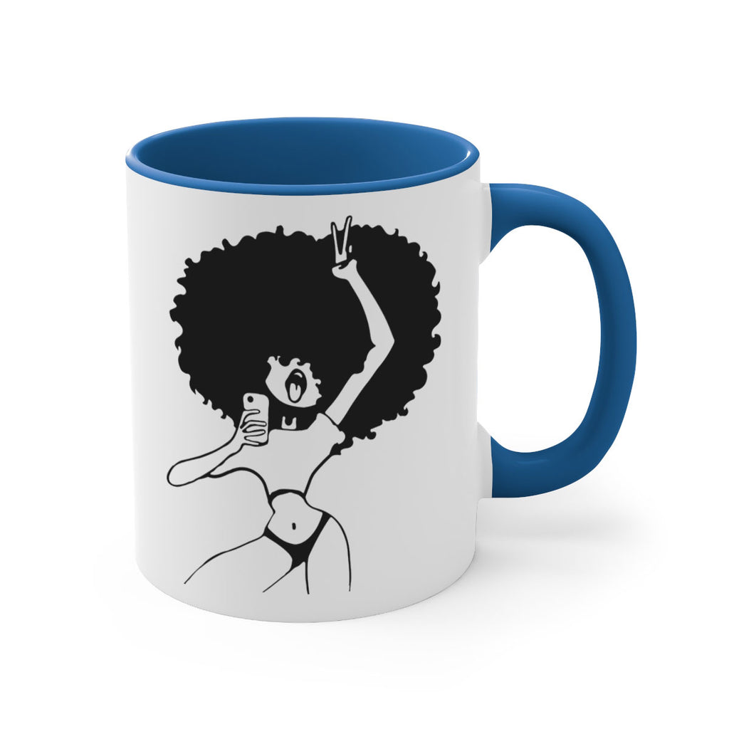 afro woman taking selfie 66#- Black women - Girls-Mug / Coffee Cup
