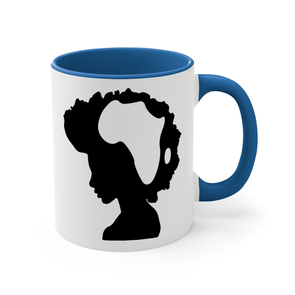 afro woman with africa map 65#- Black women - Girls-Mug / Coffee Cup