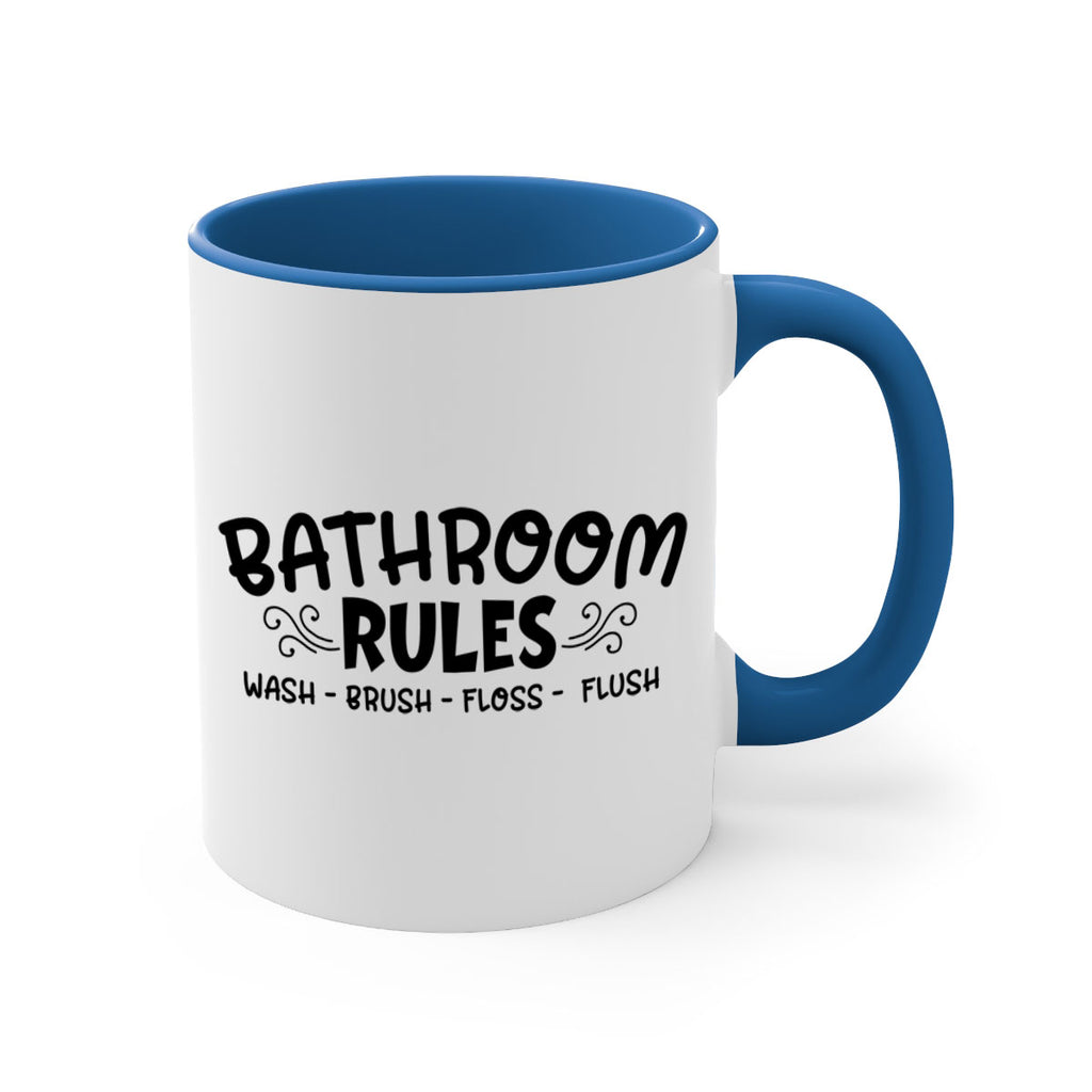 bathroom rules wash brush floss flush 91#- bathroom-Mug / Coffee Cup