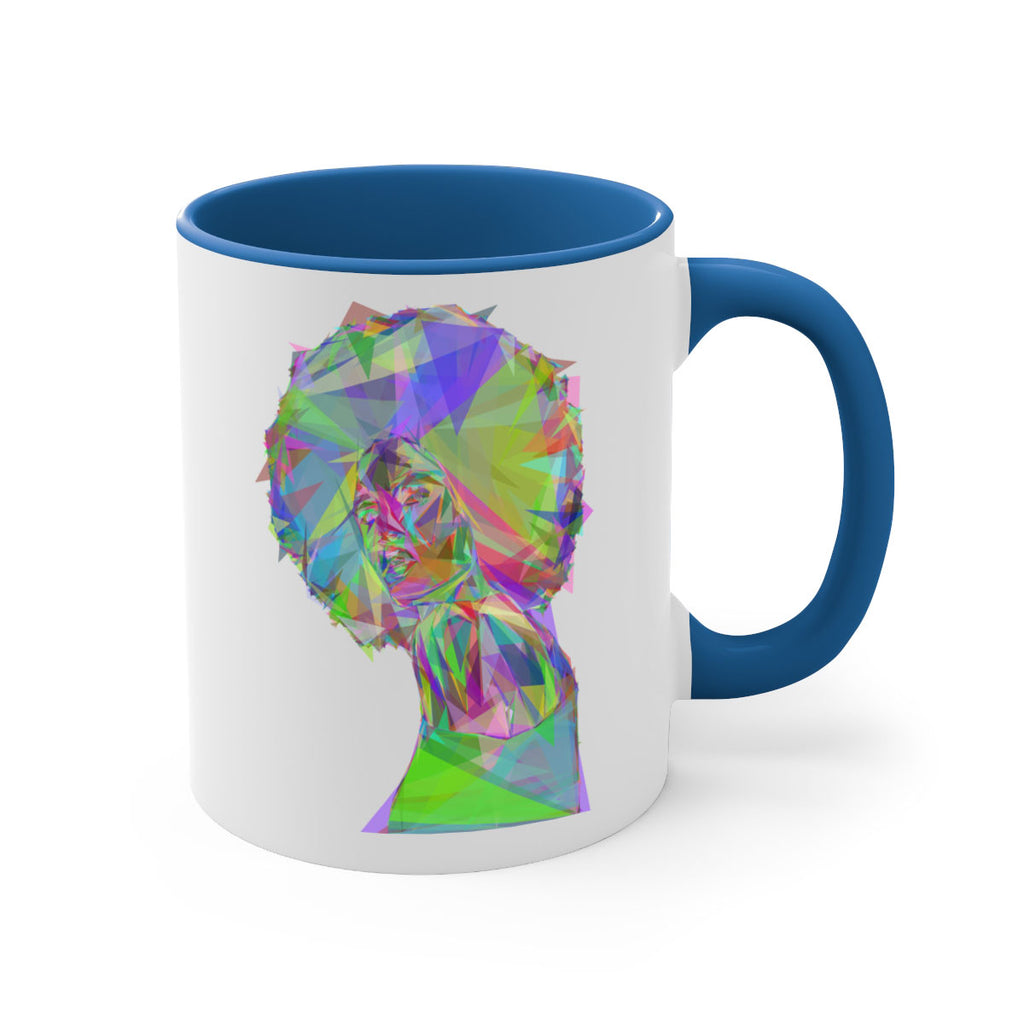 beautiful black woman geometric prismatic 59#- Black women - Girls-Mug / Coffee Cup