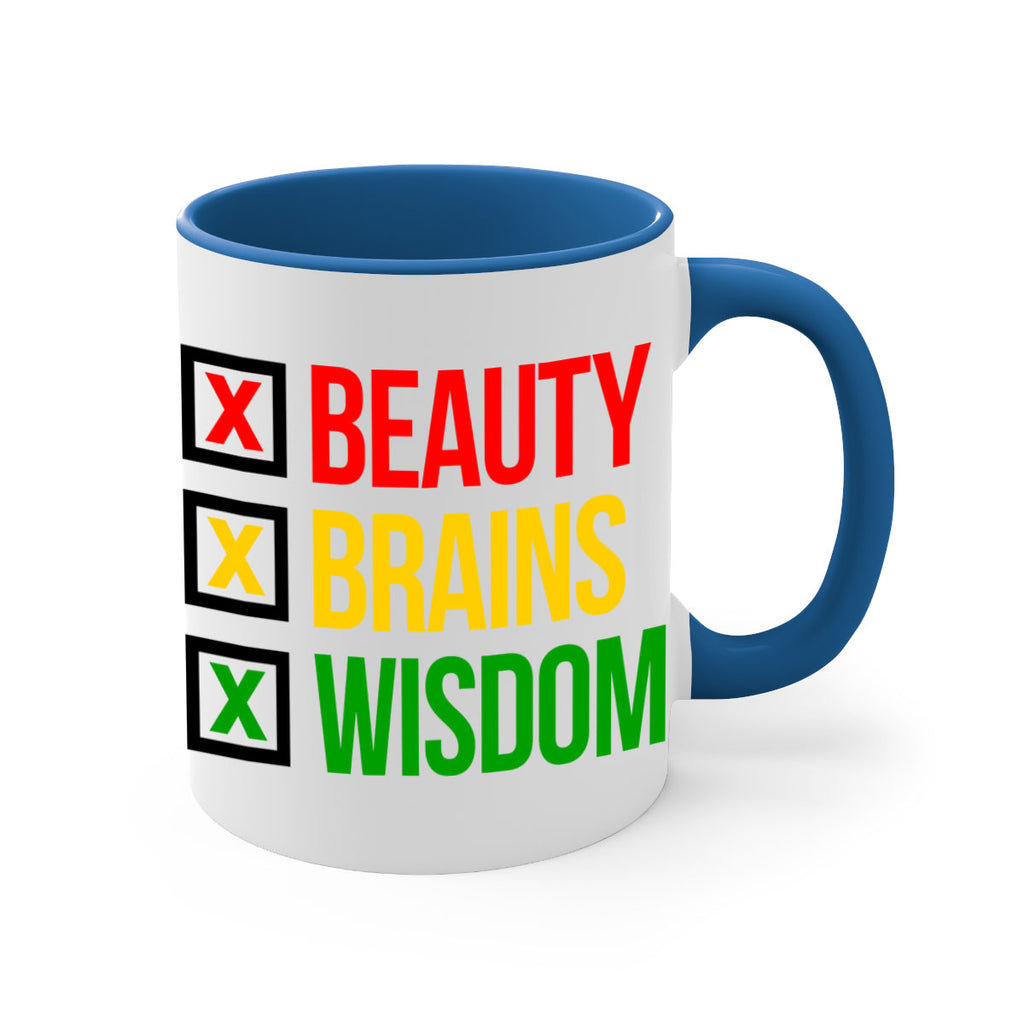 beauty brains wisdom 262#- black words - phrases-Mug / Coffee Cup