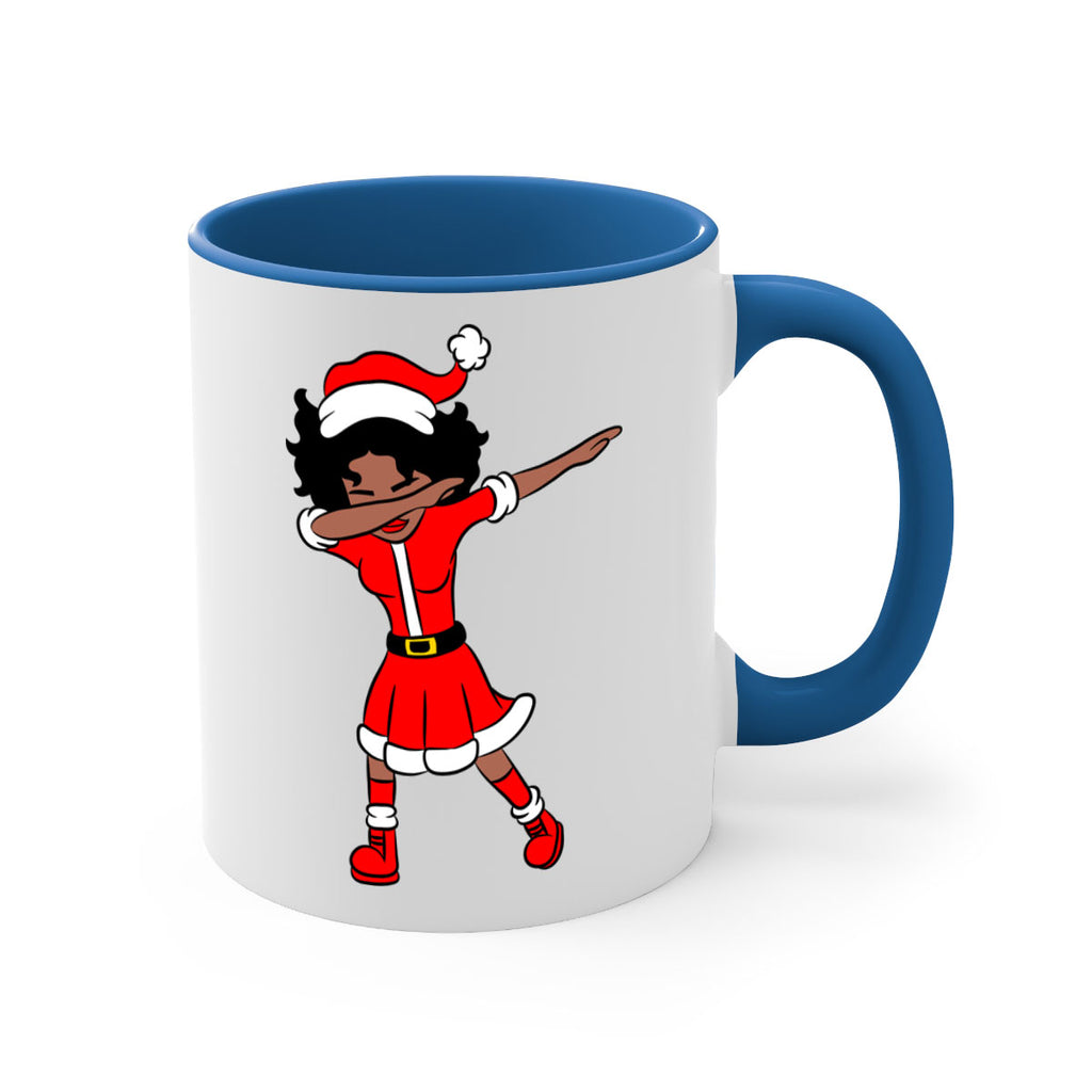 dabbing santa claus afro girl 50#- Black women - Girls-Mug / Coffee Cup
