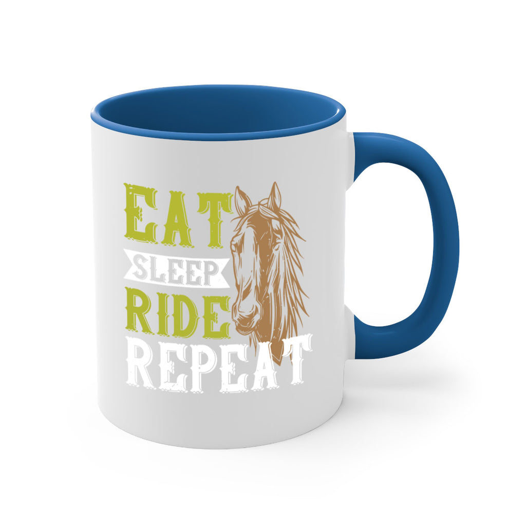 eat sleep ride repeat Style 7#- horse-Mug / Coffee Cup