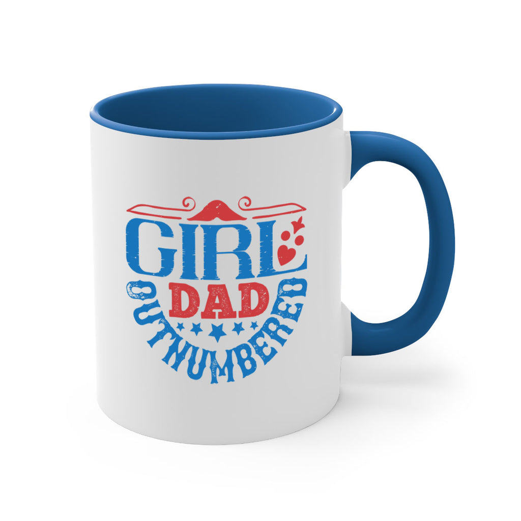 girl dad outnumbered 219#- fathers day-Mug / Coffee Cup