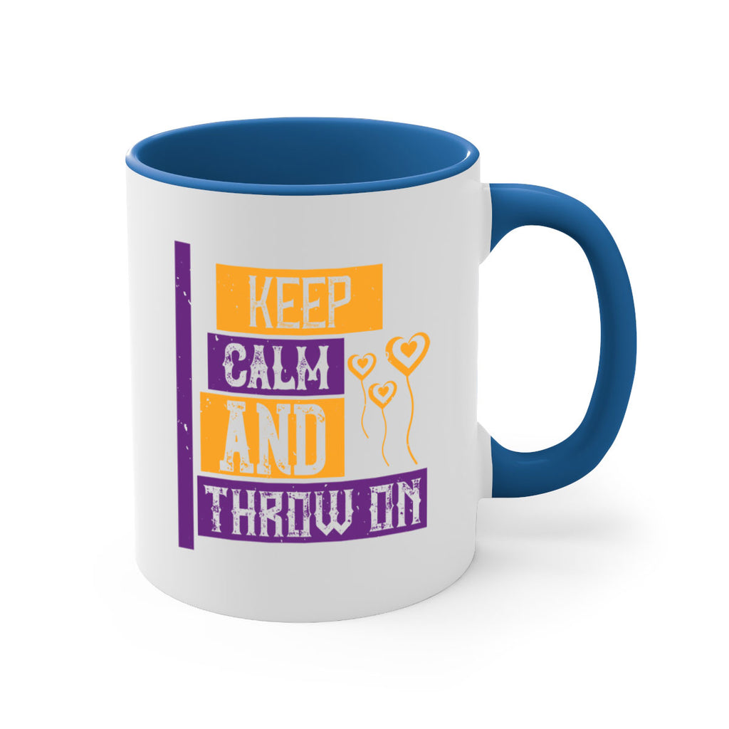 keep calm and throw on 55#- mardi gras-Mug / Coffee Cup