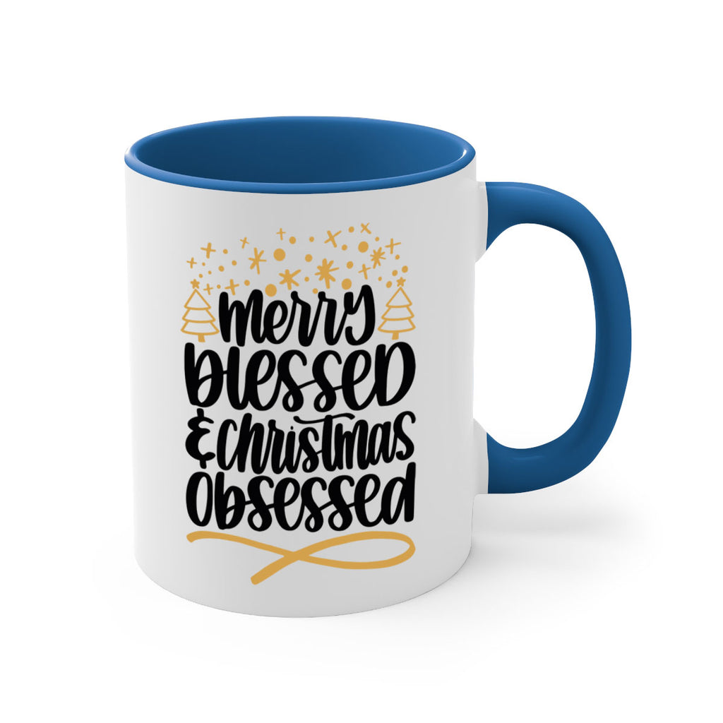 merry blessed christmas obsessed gold 95#- christmas-Mug / Coffee Cup