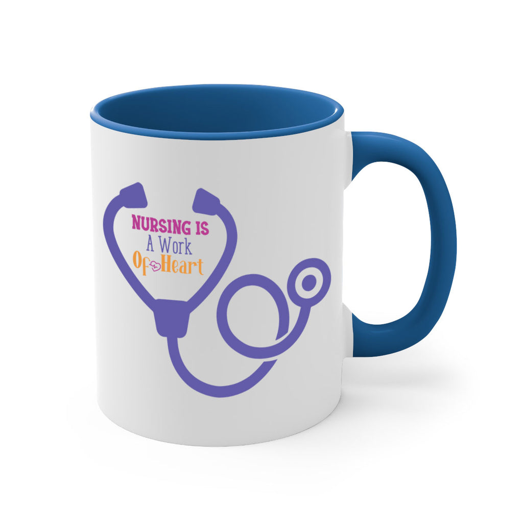 nursing is a work of heart Style 358#- nurse-Mug / Coffee Cup