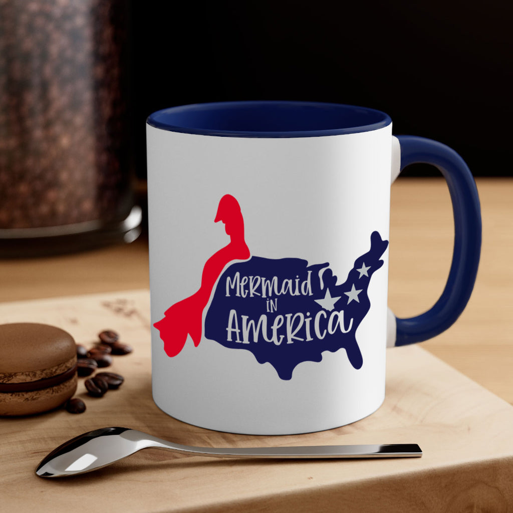 Mermaid In America Style 167#- 4th Of July-Mug / Coffee Cup