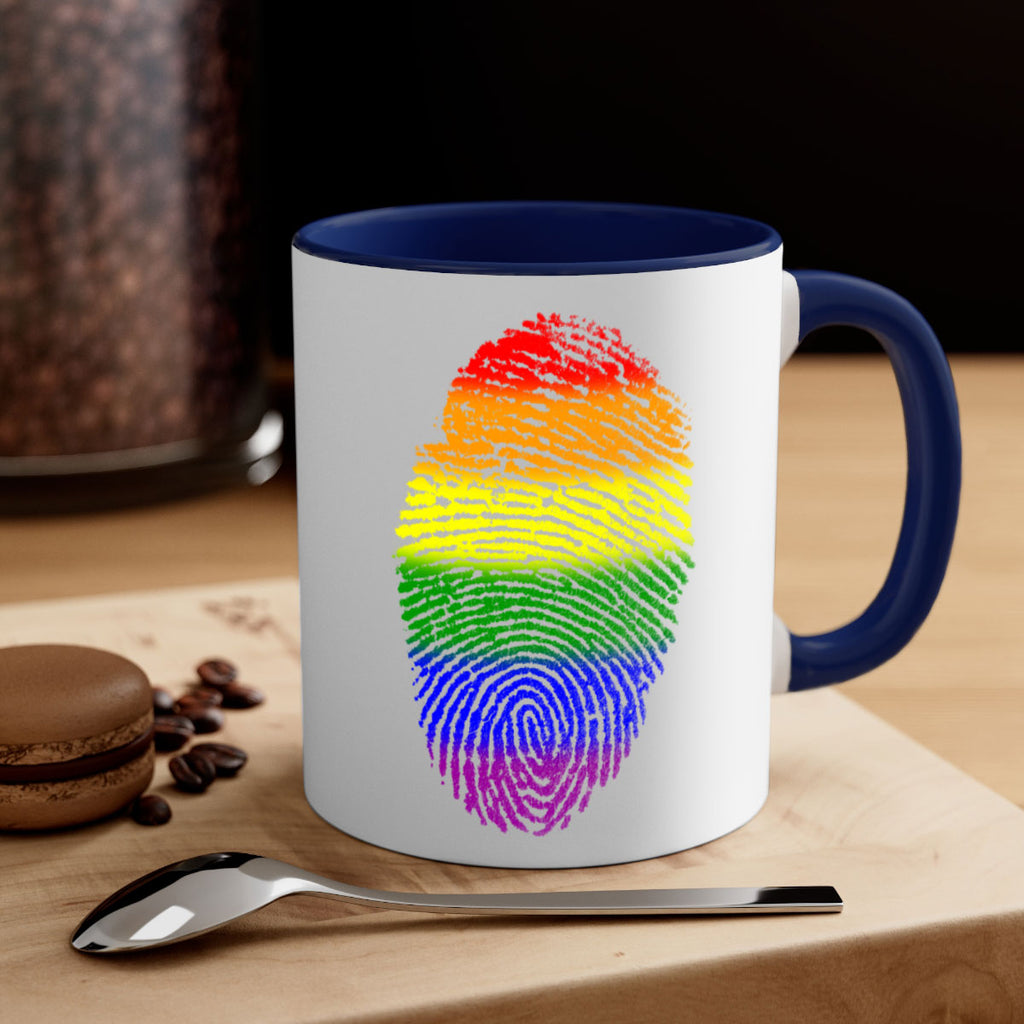 Rainbow Finger print 10#- lgbt-Mug / Coffee Cup