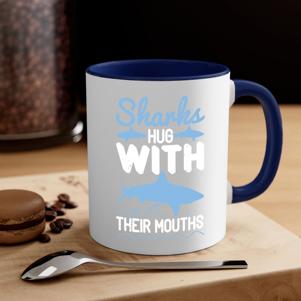 Sharks hug with their mouths Style 22#- Shark-Fish-Mug / Coffee Cup