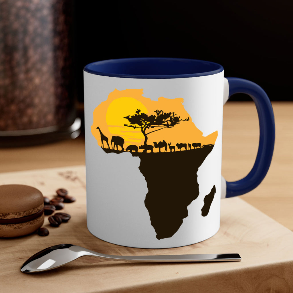 africa with animals- black words - phrases-Mug / Coffee Cup