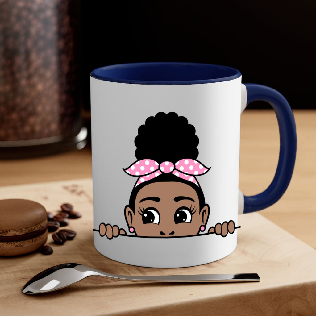 afro puff bandana girl peekaboo 86#- Black women - Girls-Mug / Coffee Cup
