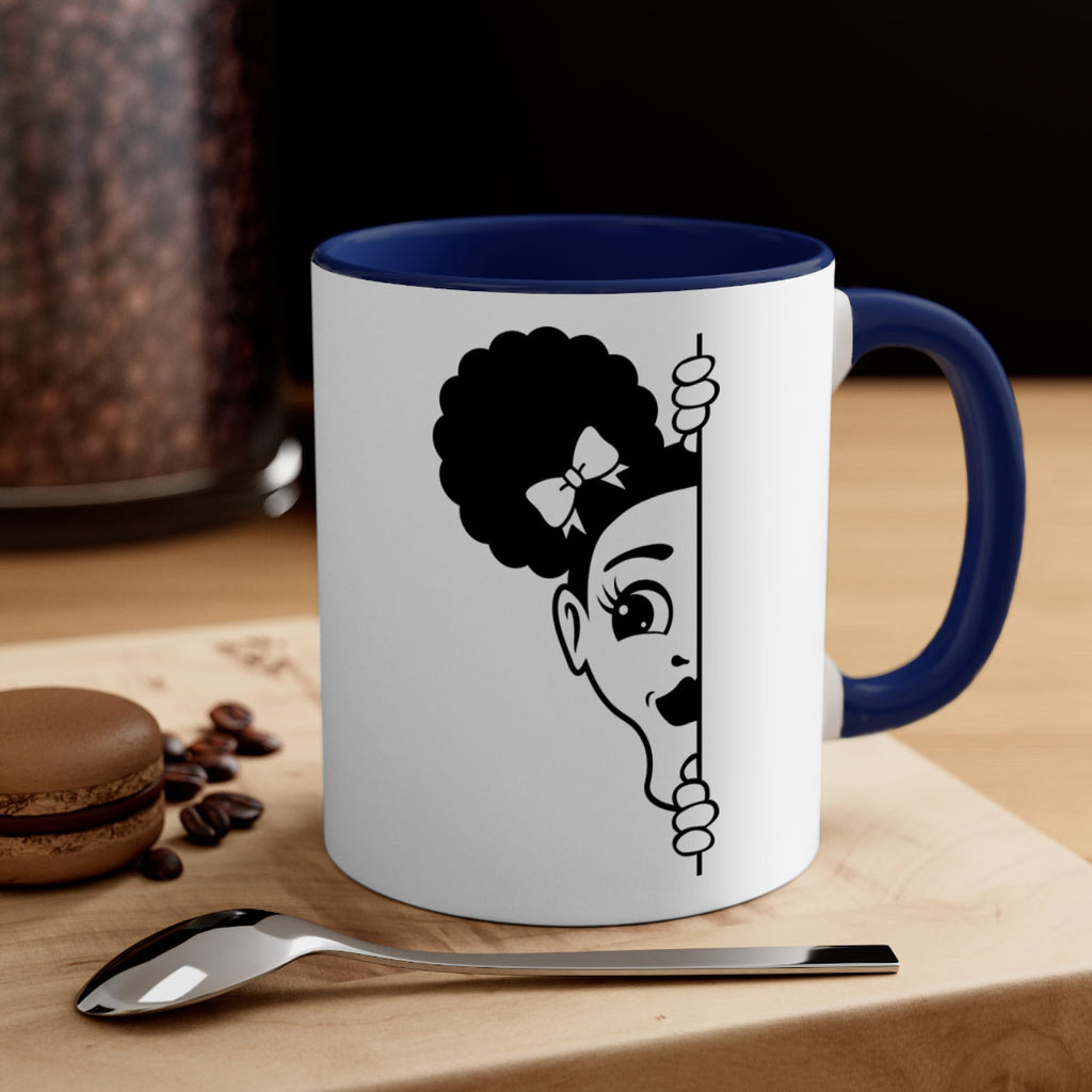 afro puffs girl peekaboo 82#- Black women - Girls-Mug / Coffee Cup