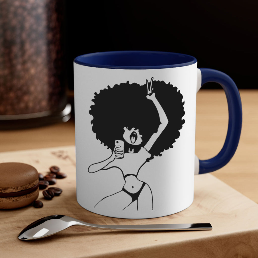 afro woman taking selfie 66#- Black women - Girls-Mug / Coffee Cup