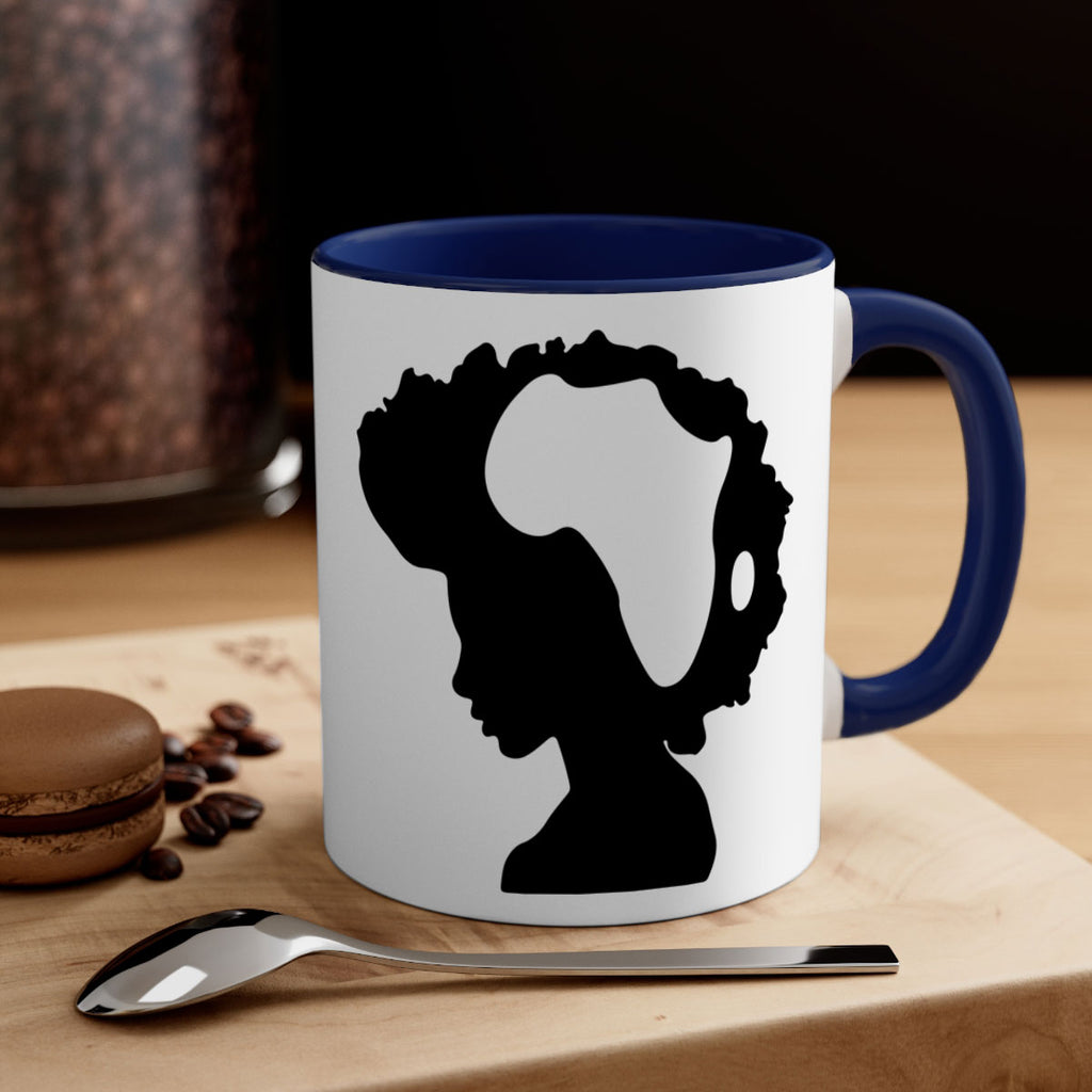 afro woman with africa map 65#- Black women - Girls-Mug / Coffee Cup