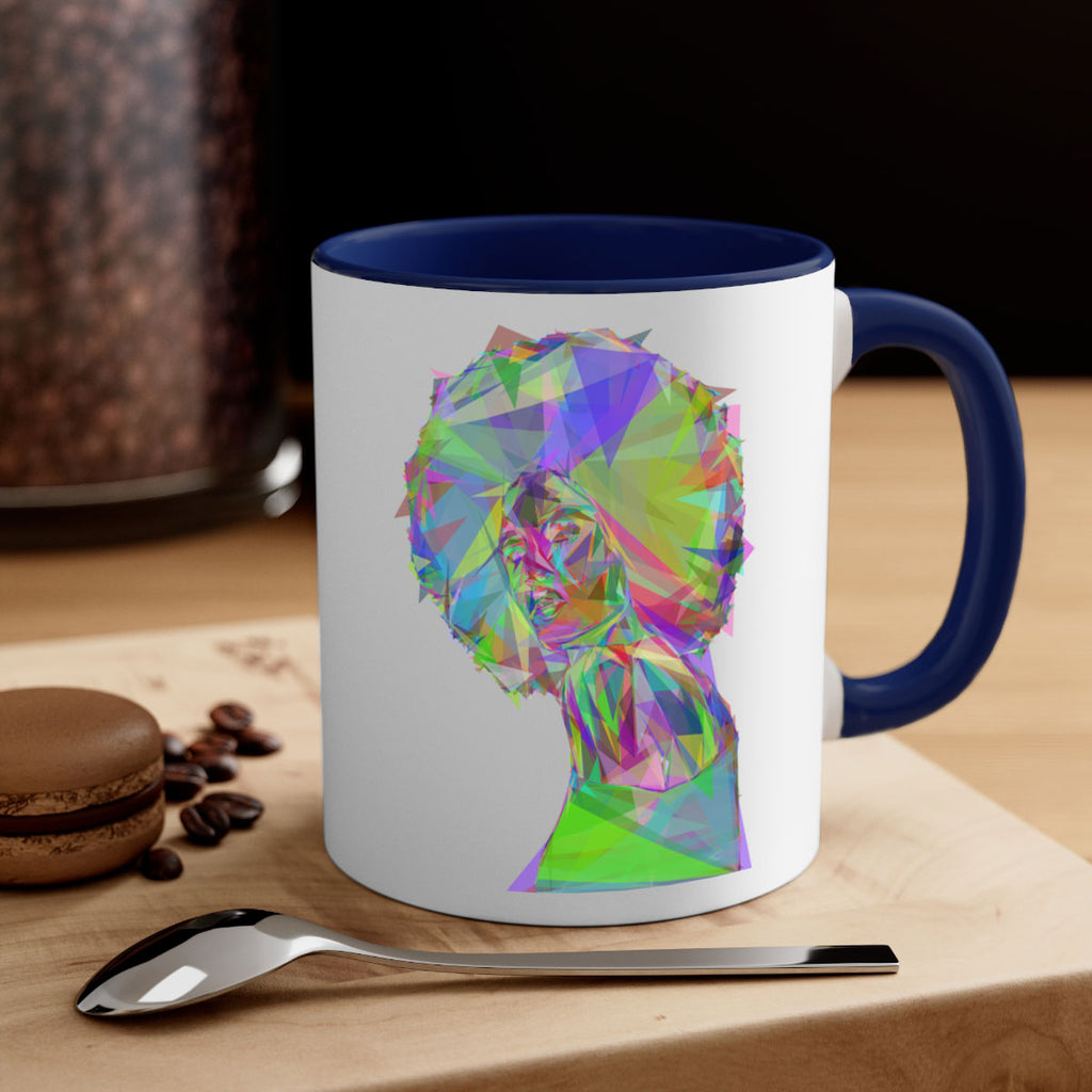 beautiful black woman geometric prismatic 59#- Black women - Girls-Mug / Coffee Cup