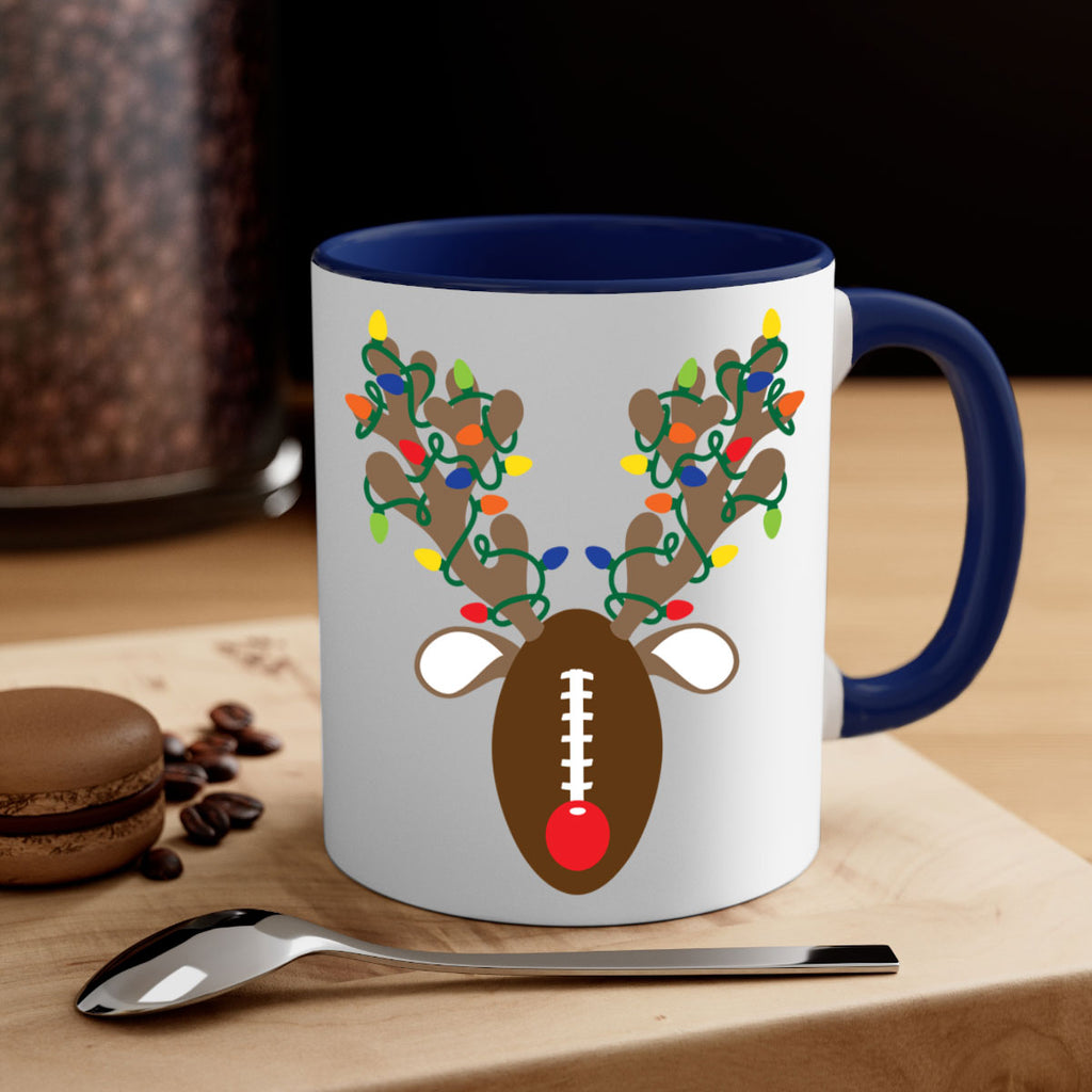 christmas reindeer antler football style 117#- christmas-Mug / Coffee Cup