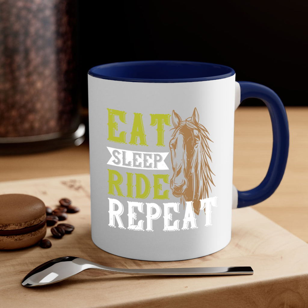 eat sleep ride repeat Style 7#- horse-Mug / Coffee Cup