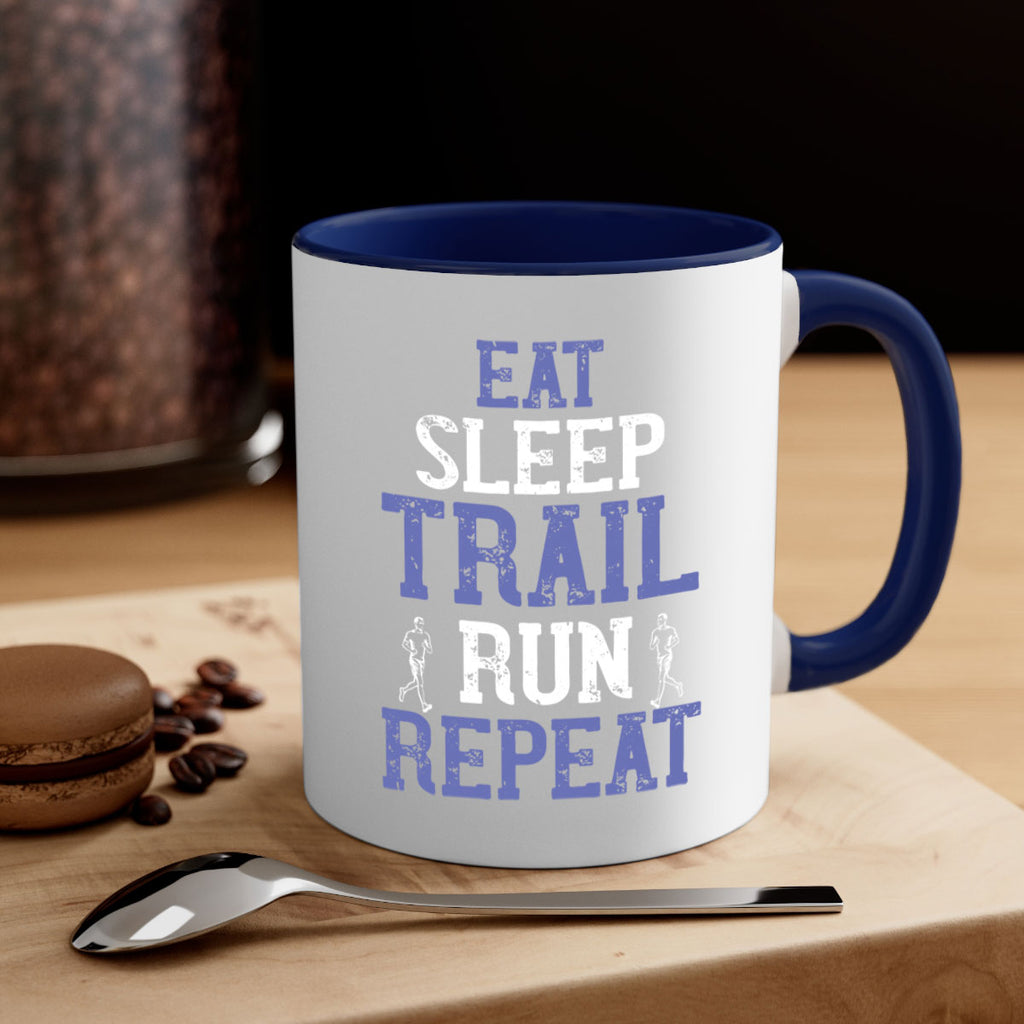 eat sleep trail run repeat 45#- running-Mug / Coffee Cup