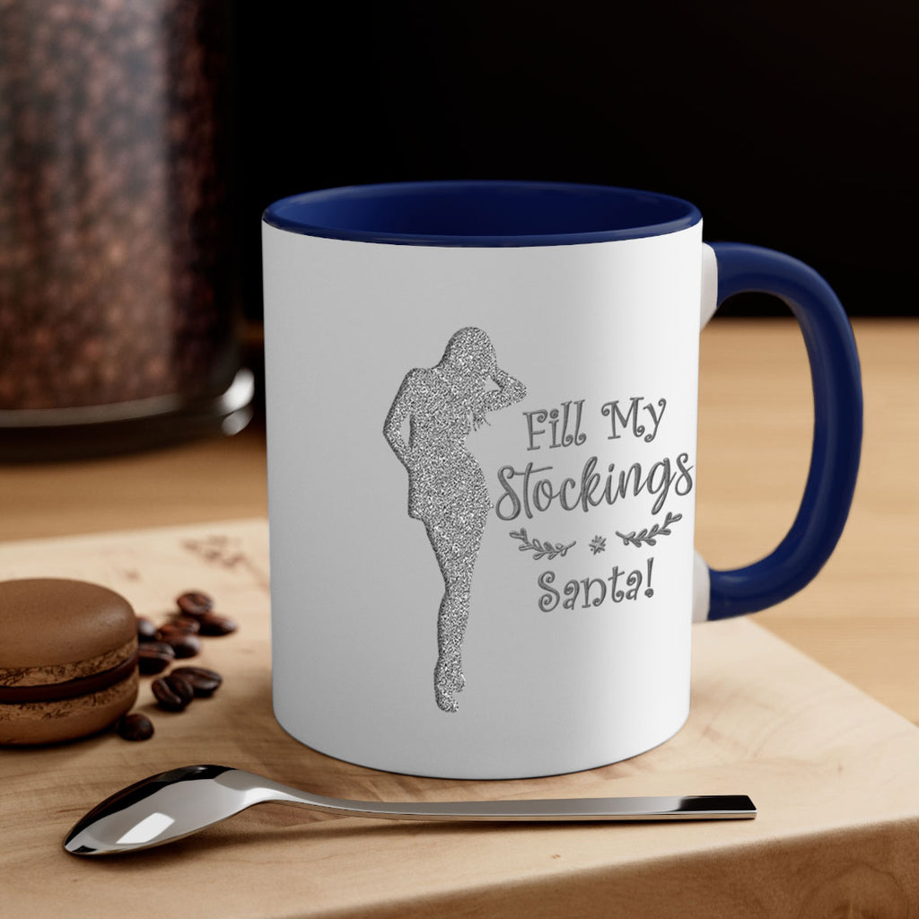 fill my stockings santa silver 322#- christmas-Mug / Coffee Cup