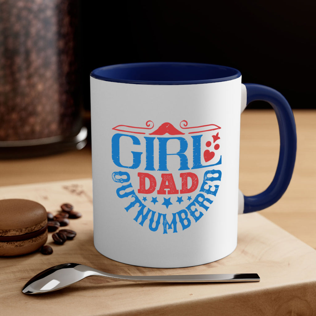 girl dad outnumbered 219#- fathers day-Mug / Coffee Cup