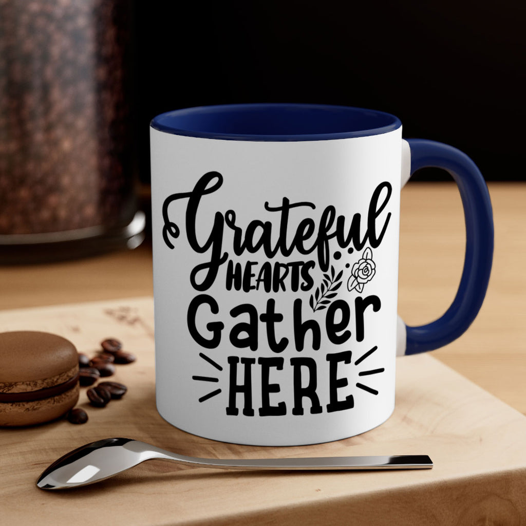 grateful hearts gather here 58#- thanksgiving-Mug / Coffee Cup