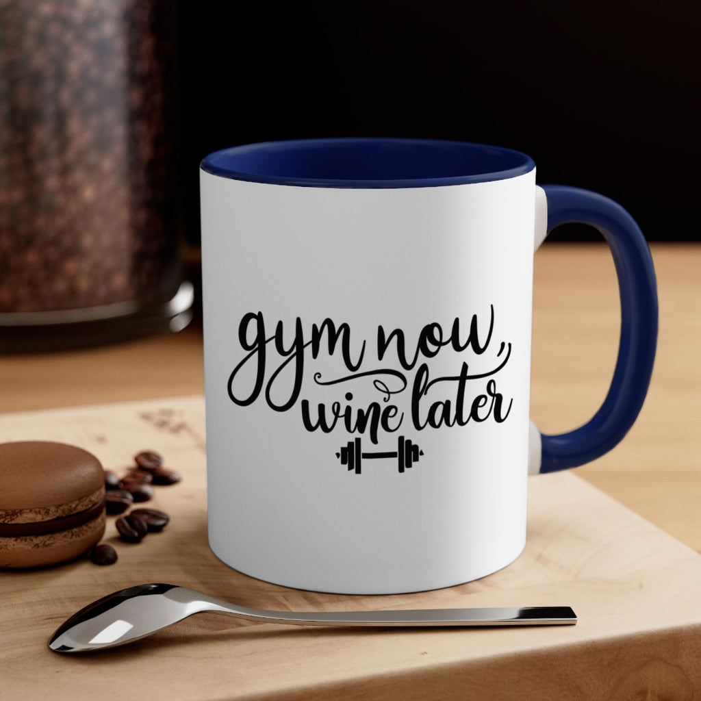 gym now wine later 42#- gym-Mug / Coffee Cup