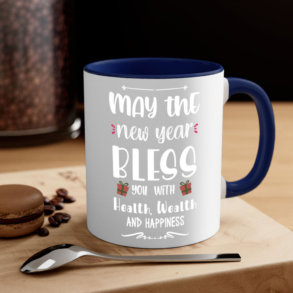 may the new year bless you with health, wealth and happiness style 452#- christmas-Mug / Coffee Cup