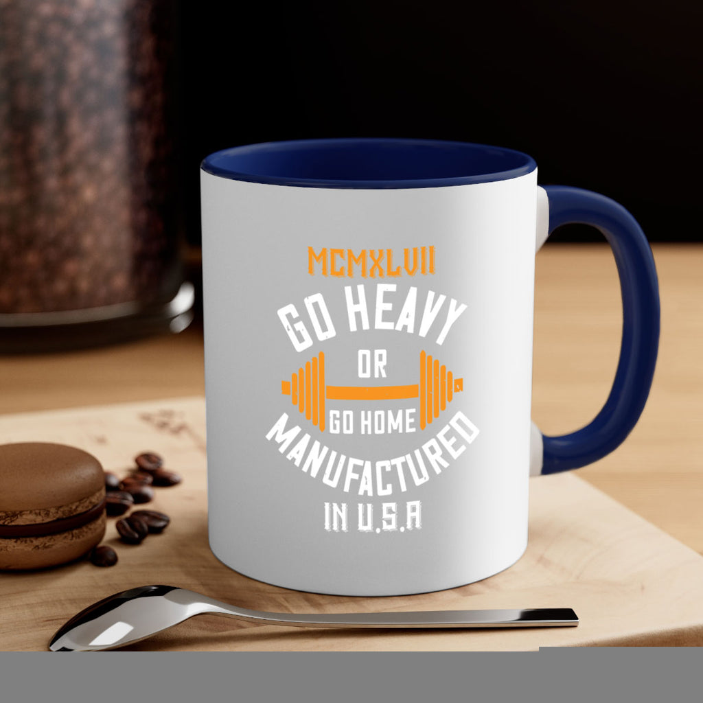 mcmxlvii go heavy or go home manufactured in 84#- gym-Mug / Coffee Cup