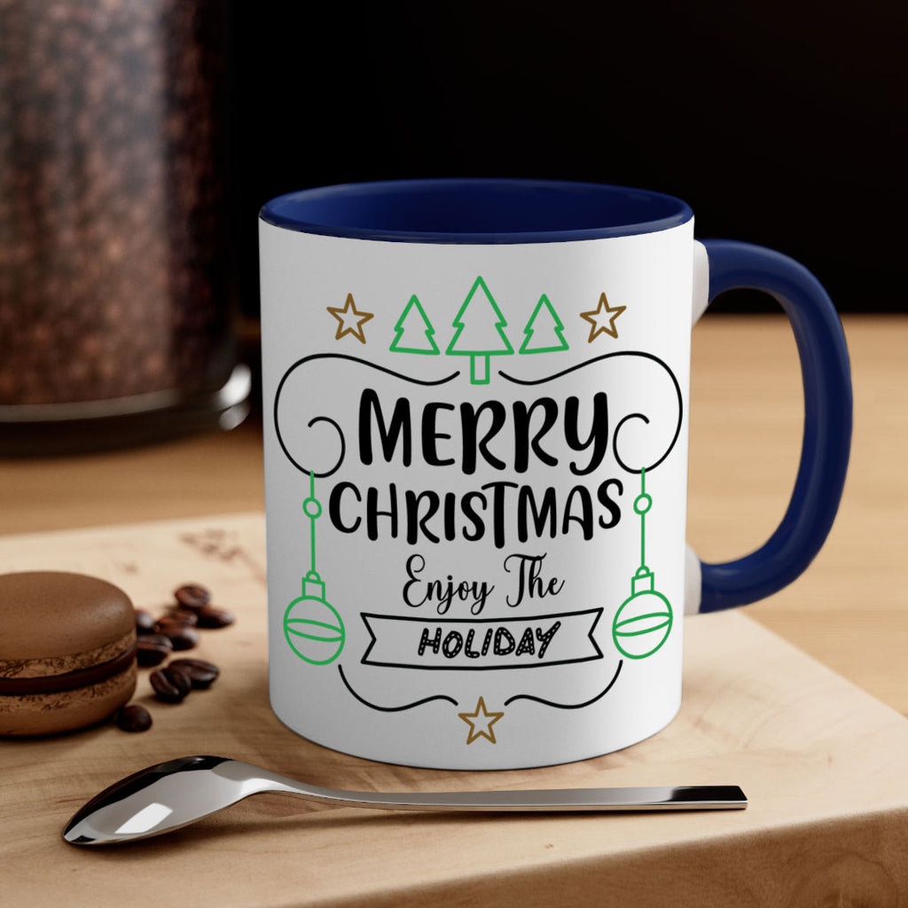 merry christmas enjoy the holiday style 499#- christmas-Mug / Coffee Cup