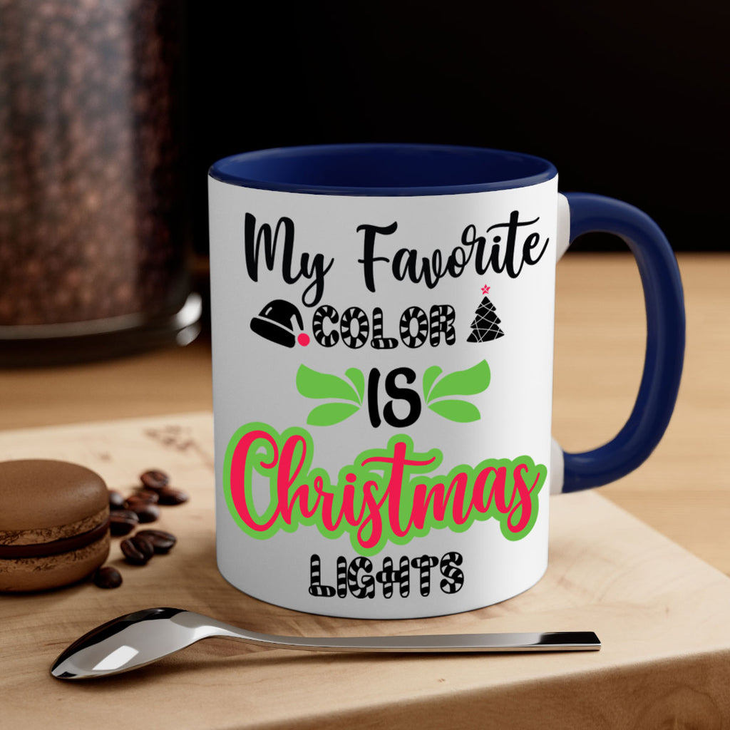 my favorite color is christmas lights style 523#- christmas-Mug / Coffee Cup