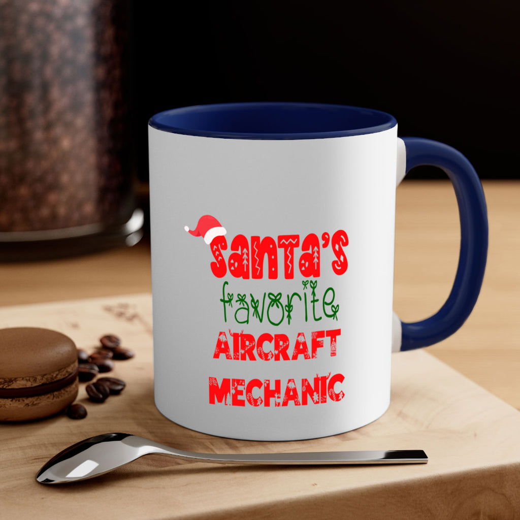 santas favorite aircraft mechanic style 634#- christmas-Mug / Coffee Cup