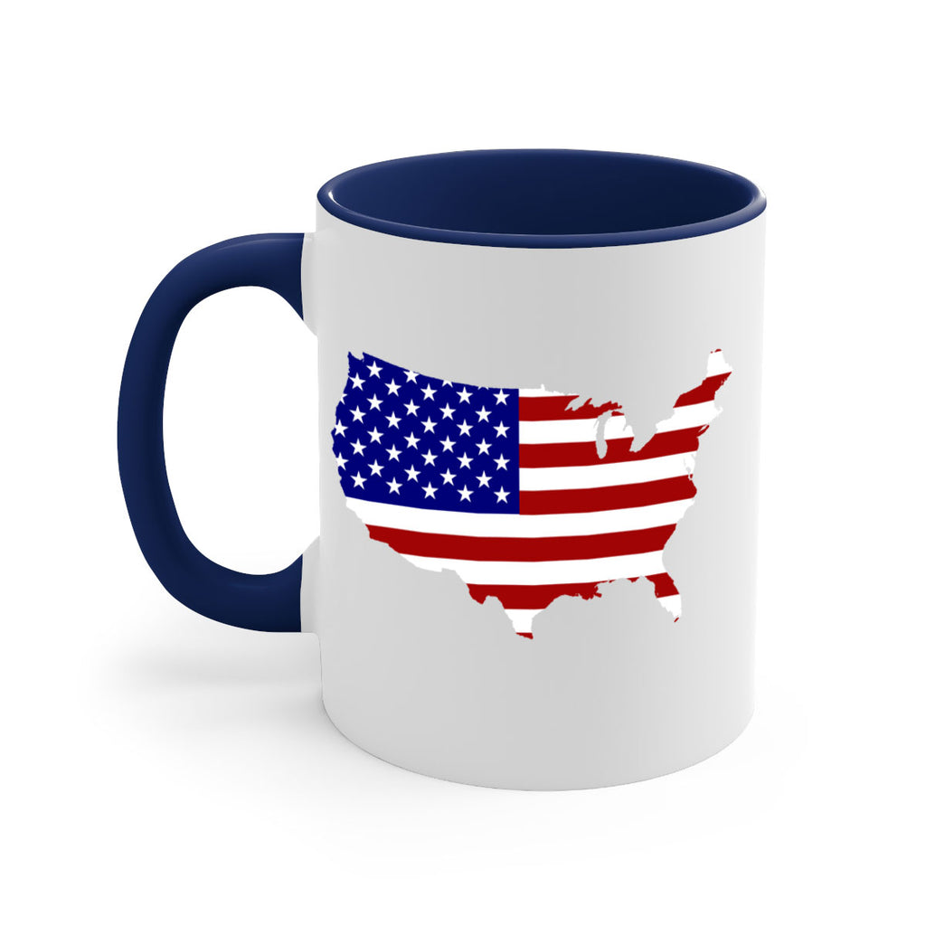 Flag With Map Style 50#- 4th Of July-Mug / Coffee Cup