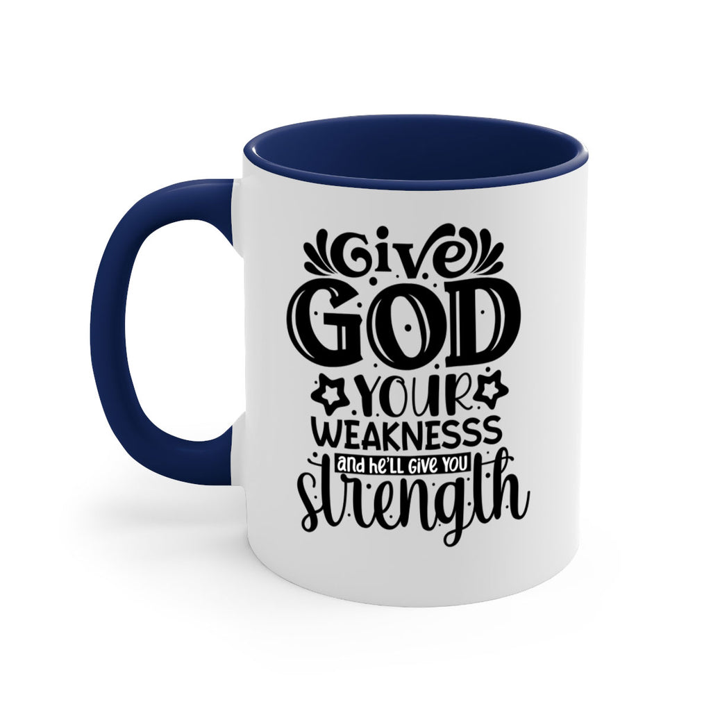 Give god your weaknesss and hell give you strength Style 37#- Black women - Girls-Mug / Coffee Cup