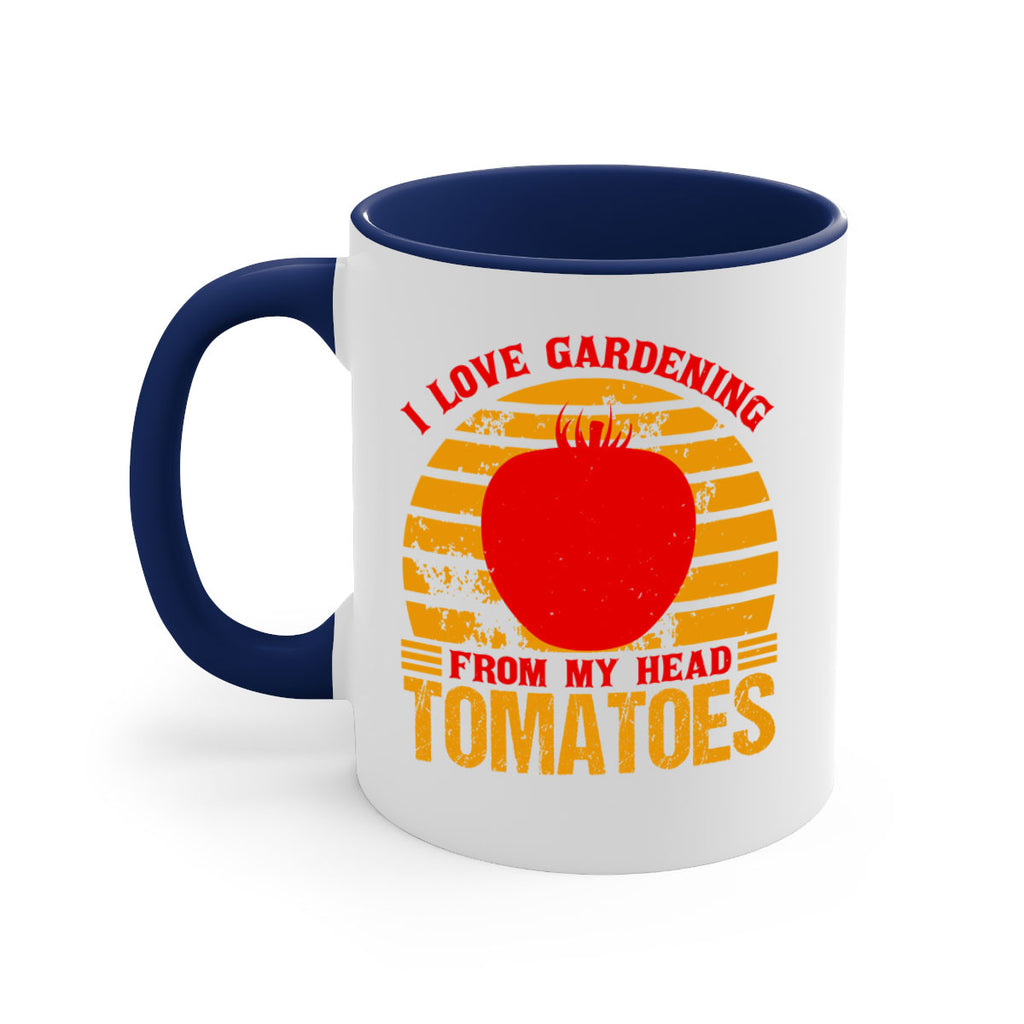 I love gardening From my head Tomatoes 53#- Farm and garden-Mug / Coffee Cup