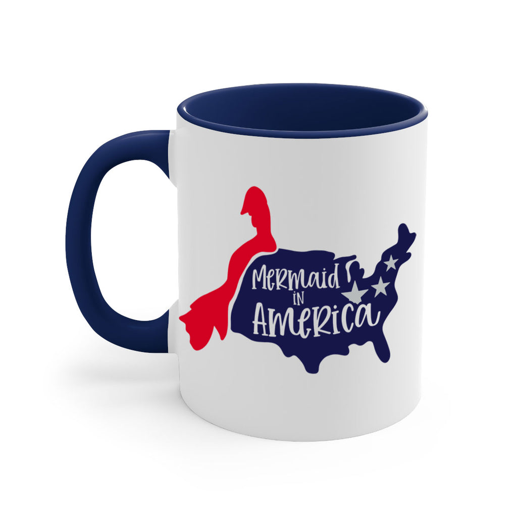 Mermaid In America Style 167#- 4th Of July-Mug / Coffee Cup