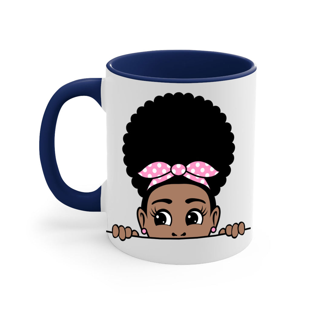 afro puff bandana girl peekaboo 85#- Black women - Girls-Mug / Coffee Cup