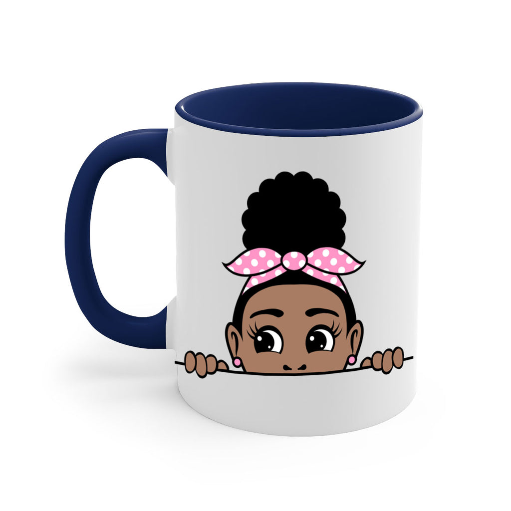 afro puff bandana girl peekaboo 86#- Black women - Girls-Mug / Coffee Cup