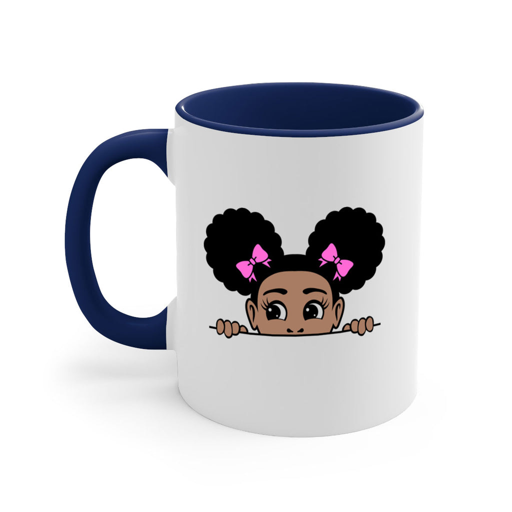 afro puffs girl peekaboo 79#- Black women - Girls-Mug / Coffee Cup